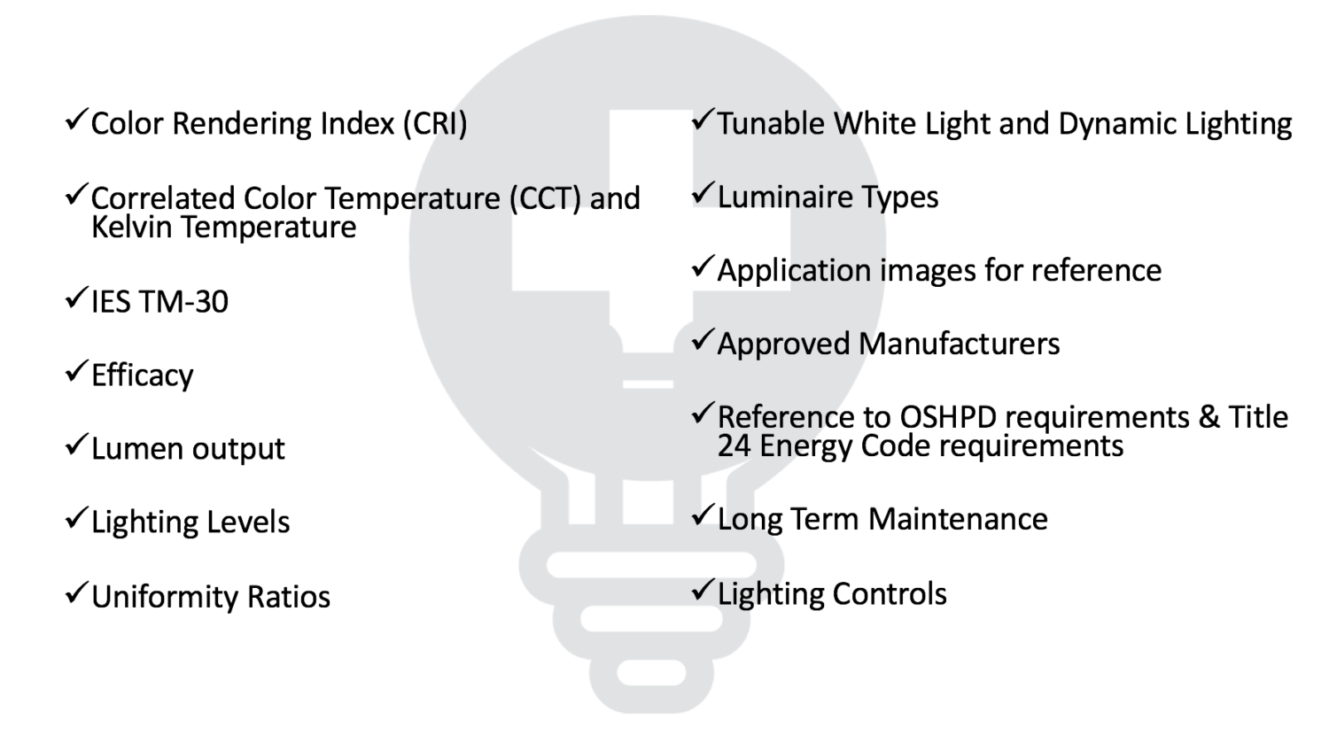 lighting design criteria