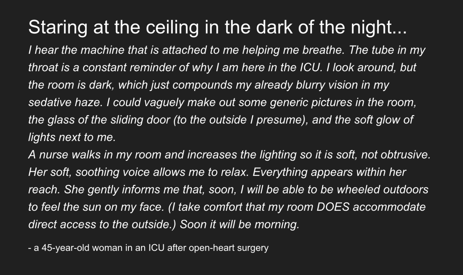 ICU patient story 