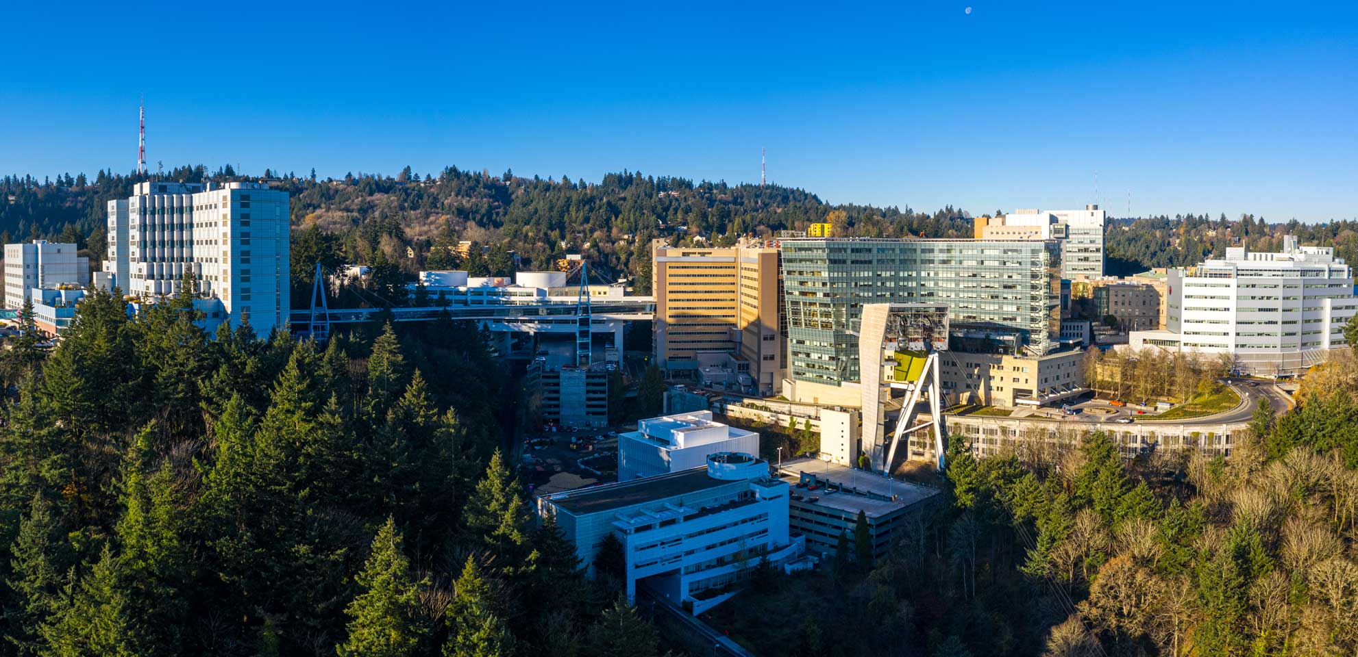 a panoramic view of the OHSU campus in Portland, Oregon