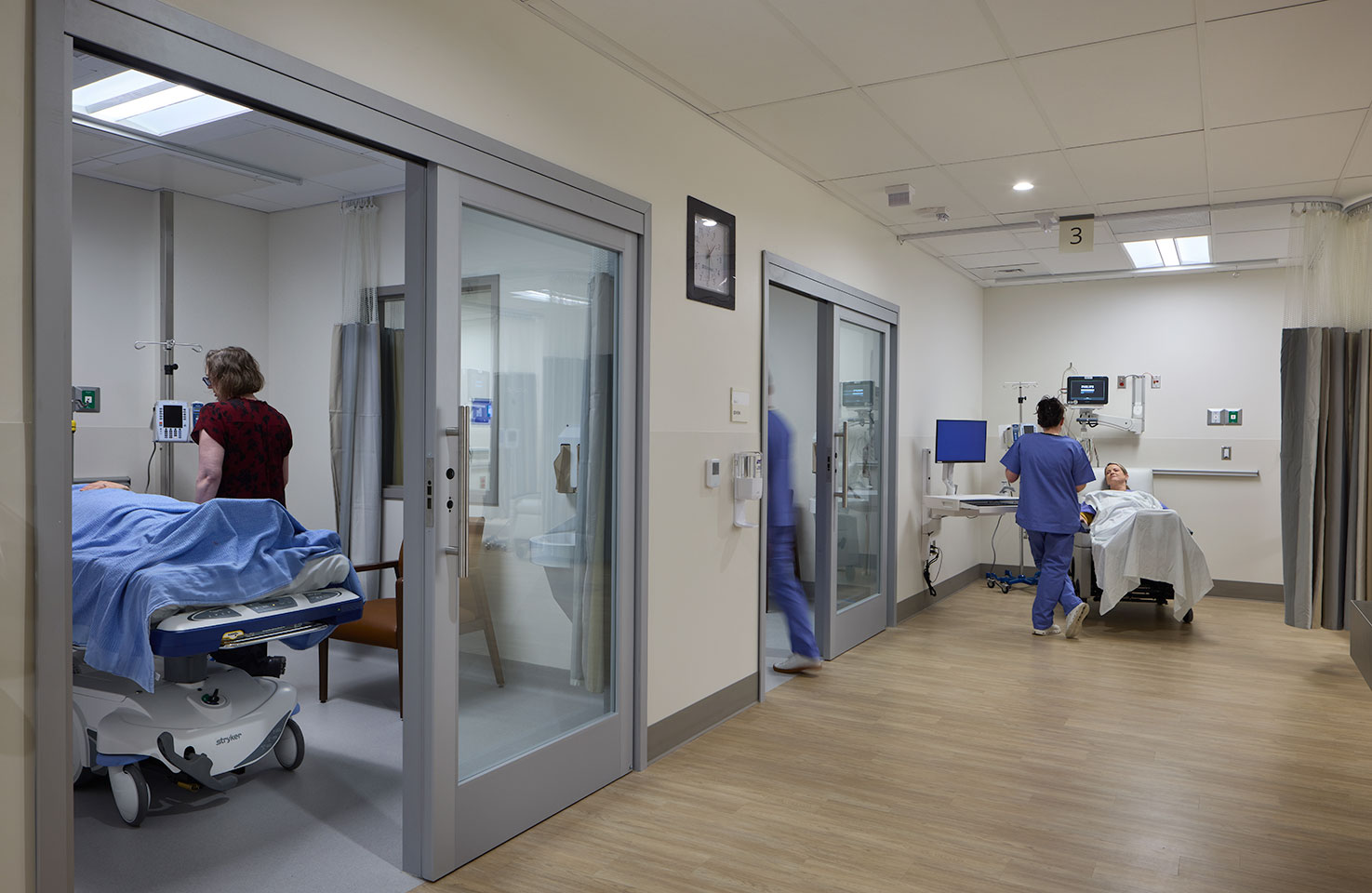 Image of the patient room hallway at the UW behavioral health teaching facility