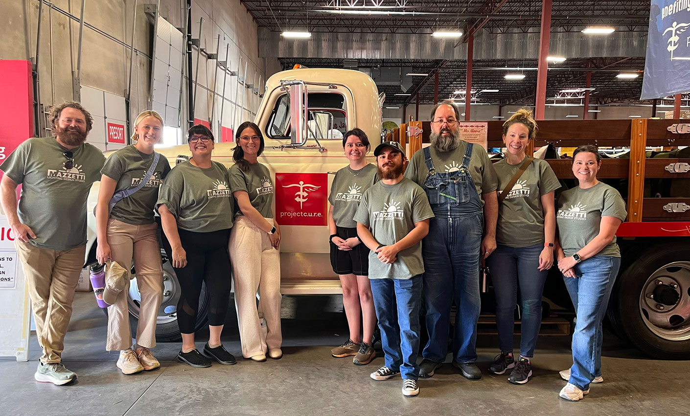 The Mazzetti lighting design team on a facility tour