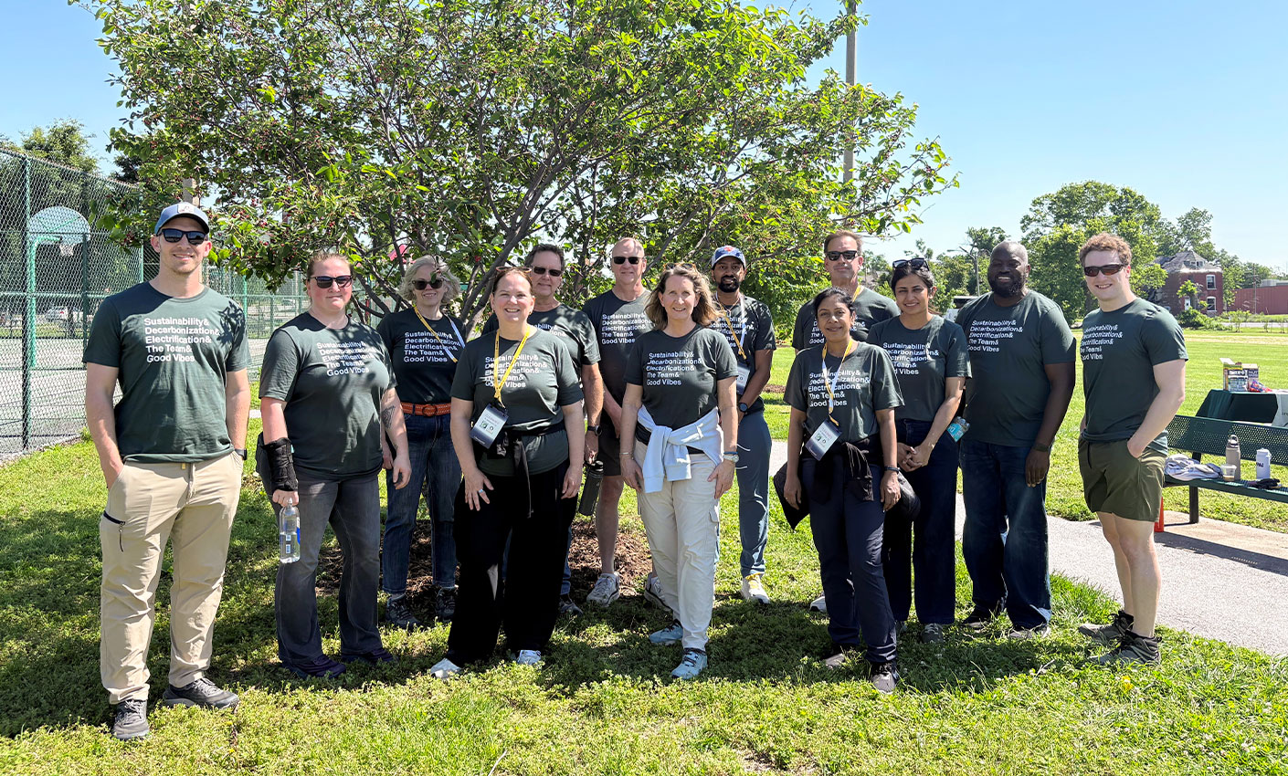 The members of Mazzetti's sustainability team post for a group photo at their annual retreat