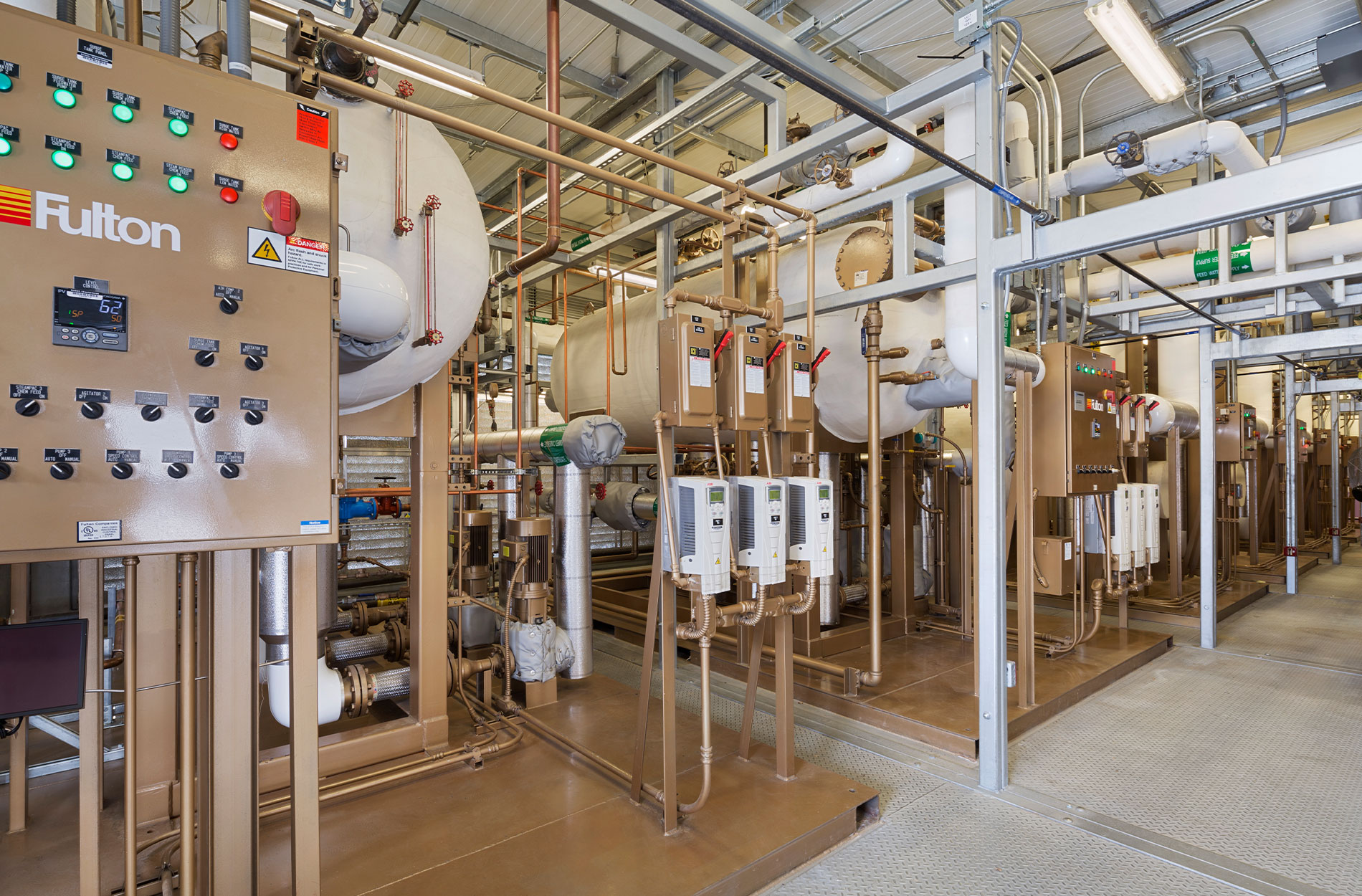 mechanical equipment in a central plant